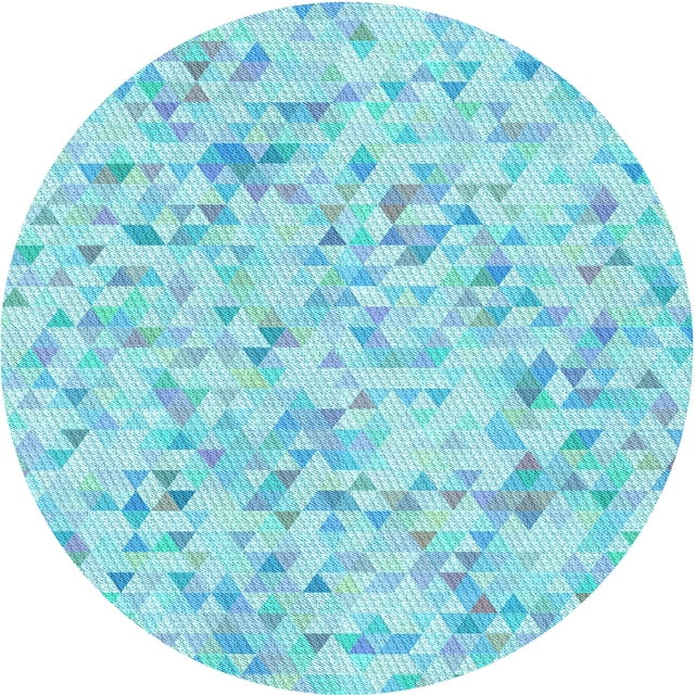 Ahgly Company Tapis d'Intérieur Lavables en Machine, Ronds, Bleu Transitionnel, Ronds de 5'