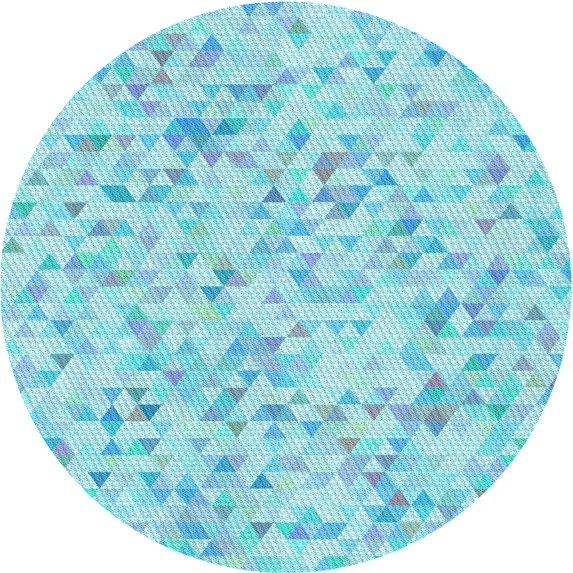 Ahgly Company Machine Washable Indoor Round Transitional Tron Blue Area Rugs, 8' Round