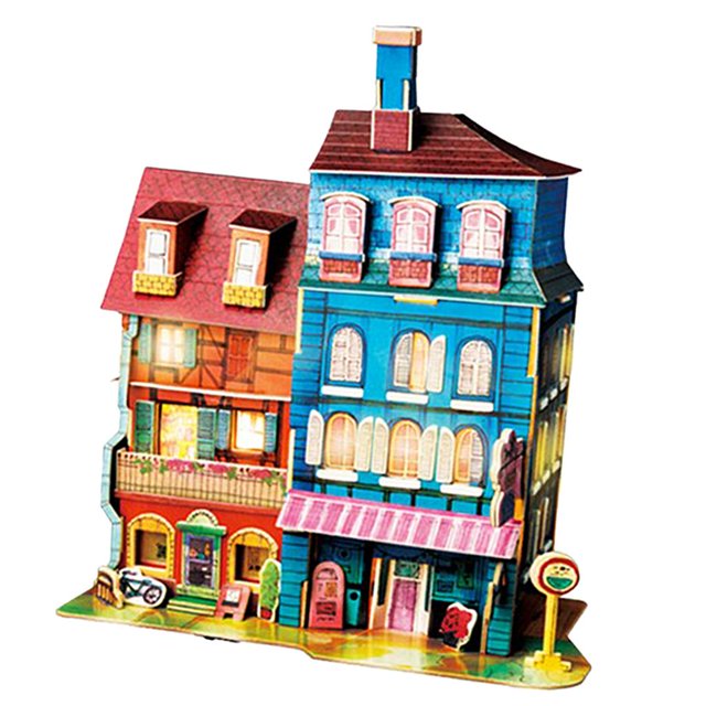1/24 DIY de miniatura de con muebles - Estilo de colmar CUTICAT Miniaturas de casas de muñecas DIY