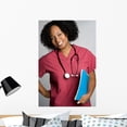 thumbnail image 1 of Smiling Black Nurse Wall Mural by Wallmonkeys Peel and Stick Graphic (36 in H x 24 in W) WM24695, 1 of 4