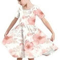 thumbnail image 6 of Avrntaa Girls Summer Sundress Cute Print Short Sleeve Dresses Lightweight Casual Dress for 4-14Y, 6 of 8