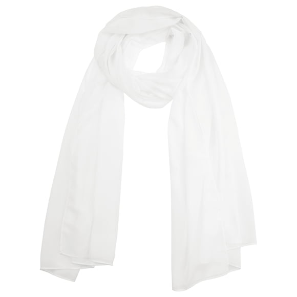 INSPIRE CHIC Women's Solid Chiffon Scarf Lightweight Soft Sheer Long Head Wrap Shawl Scarves White 68.9x29.5 inches