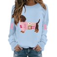 thumbnail image 1 of Jindong Women's Dog Ribbon Breast Cancer Awareness Print Sweatshirt, 1 of 5
