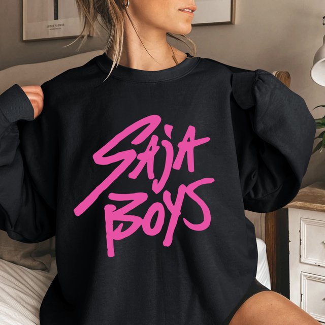 Pop cazadora para niña Demo-n Hunters Printed Anime Print Long-Sleeved Sweatshirt 1*Top (Black)