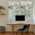 thumbnail image 5 of Teal Blue Coastal Tier Curtains 36 Inch Length, Summer Beach Starfish Shell Coral Nautical Retro Cafe Short Curtains for Bathroom Sink, Kitchen Curtain Light Filtering Drapes 2 Panels 27.5"Wx36"L, 5 of 8