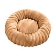 thumbnail image 2 of Taotanxi Small Dog Bed - Dog Beds for Small Dogs with Corduroy Fleece & Anti Slip Bottom, Round Faux Fur Pet Beds, Khaki, 16x16x5 inches, 2 of 6