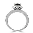 thumbnail image 3 of Pompeii 1 1/10ct Treated Black Diamond Cushion Halo Engagement Ring 14K White Gold, 3 of 4