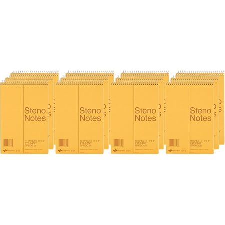 National Steno Notebook, Gregg-Ruled, Green Eye-Ease Paper, 12 Notebooks, 6" x 9", 60 Sheets Each - Bulk (36646-12)