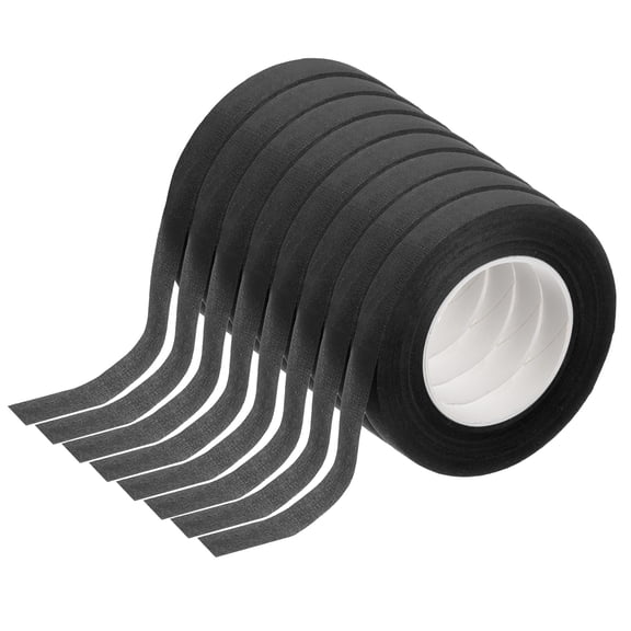 8 Pcs Black Floral Tape 1/2" x 29.5 Yards Florist Wrap Adhesive Tape for Artificial Flowers Bouquet Stem Wrapping Floral Crafts Wedding Bouquet