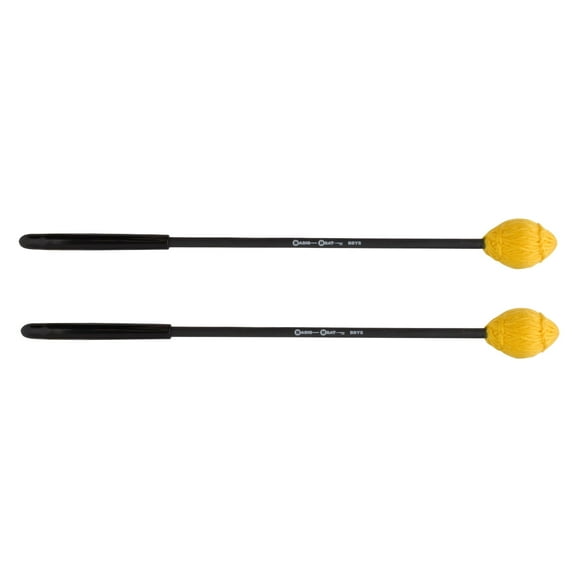 Basic Beat BBYS Soft Yarn Mallets for Xylophone - Yellow, 13.5" Length, Enhanced Grip