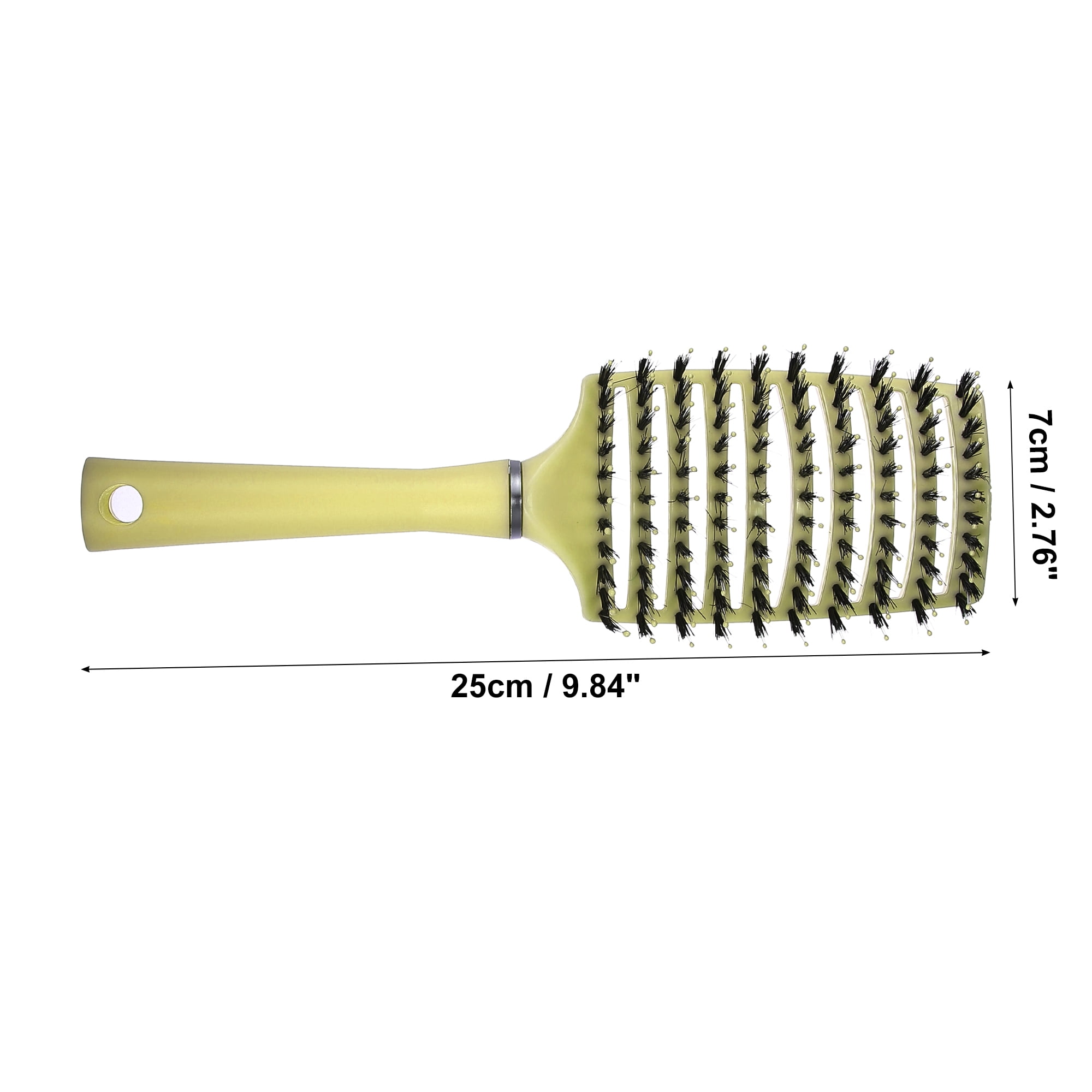 Unique Bargains 1Pc Vent Detangling Brush with Detangling Pins Hair Comb Yellow