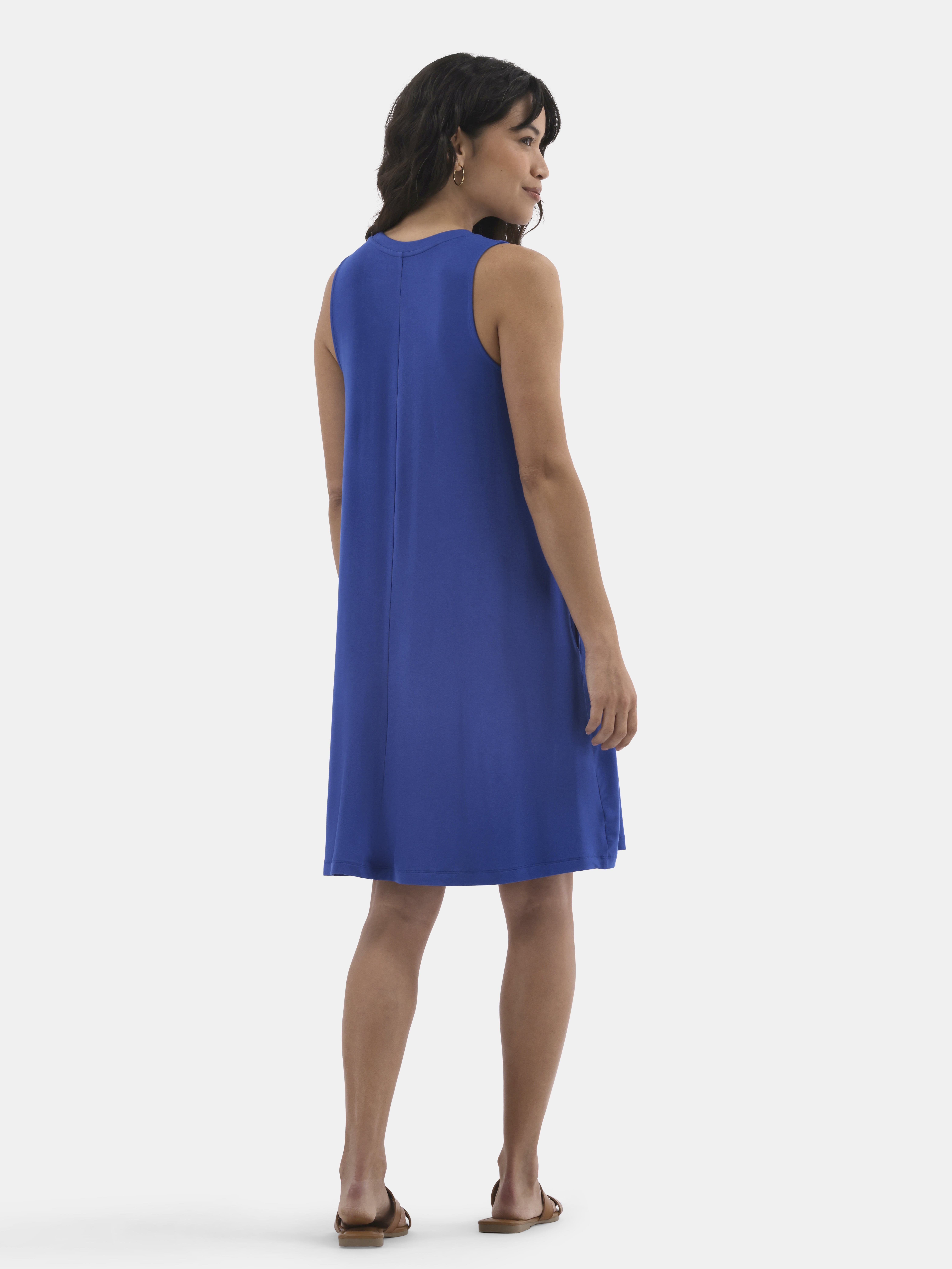 Time and Tru Women's Sleeveless Knit Swing Dress, Sizes XS-XXXL