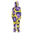 thumbnail image 3 of Yellow Purple Leopard Pattern One Piece Pajamas Soft Jumpsuit Cozy Sleep and Play Romper Zipper and Pockets 7-8T, 3 of 8