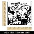 thumbnail image 2 of Here Comes the Yule Cat Icelandic Myth Folklore Christmas Self-Inking Rubber Stamp Ink Stamper - Blue Ink - Large 1-1/2 Inch, 2 of 7