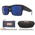 thumbnail image 2 of Cyrus Soft Matte Black/Happy Bronze with Blue Spectra Mirror 58M Square Sunglasses For Men + FREE Complimentary Eyewear Kit, 2 of 4