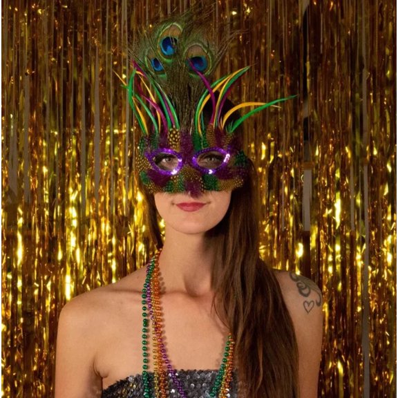 Fancy Peacock Feather Mask