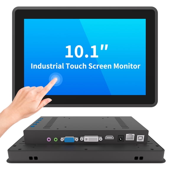LMENGER 10.1 Inch Industrial Touch Screen Monitor, 10 Points Touch, Ratio 16:10 Capacitive PCAP Display, 1280 x 800R, Active Matrix TFT LCD, LED Backlight, VGA, DVI, HD-MI Ports