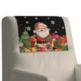 thumbnail image 4 of SCRAWLGOD Santa Claus Christmas Tree Snowflake Black 1 Pcs Headrest Cover Recliner Headrest Slipcover Non Slip Waterproof Recliner Chair Couch Head Protector Covers for Living Room 17x27in, 4 of 7