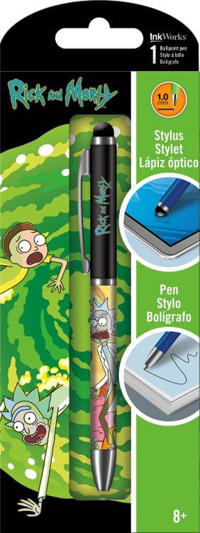 INK WORKS ~ RICK AND MORTY ~ Light Projector Black Ballpoint Pen ~ NIP 