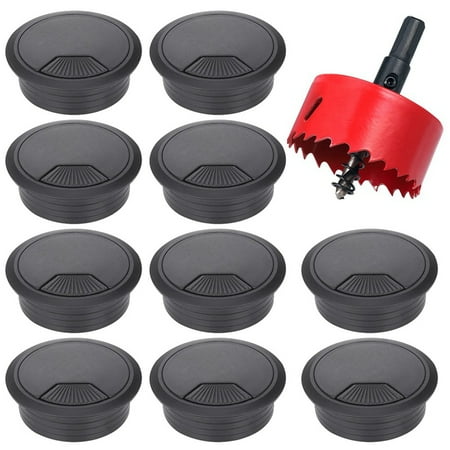 

10 Pcs 60MM Desk Cable Wire Grommet with Round Cord Cable Hole Cover Wire Organizer and Office Table
