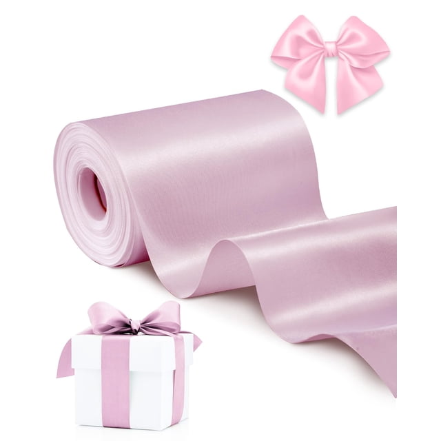 Cinta decorativa FAKILO satinada 10 cm x 20 m rosa