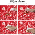 thumbnail image 5 of Eastern Motifs Round Table Cloth Classic Red White Bandana Pattern Elastic Edged Table Cover Fade and Stain Resistant Table Cloths Easy to Clean Fits Tables 40-44" Diameter, 5 of 6