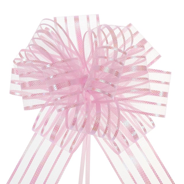 Lazos de organza Unique Bargains 15uds 6 Pulgadas Rosa para Boda y Regalos