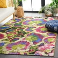 thumbnail image 3 of SAFAVIEH Barbados Stanley Floral Indoor/Outdoor Area Rug, Black Green/Purple, 9'10" x 12'5", 3 of 11