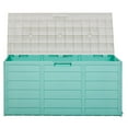 thumbnail image 3 of IVV 75 Gallon Plastic Patio Storage Box, Waterproof Outdoor Lockable Seat Deck Chest Box, for Patio Cushions, Gardening Tools - 44"L x 21.3"W x 19.3"H, Green, 3 of 10