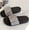 Black, variant on Women's Rhinestone One-Strap Slide Sandals Glitter Flat Non-slip Summer Beach Casual Slippers Silver 41