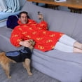 thumbnail image 3 of Pizza Blanket Hoodie Wearable Blanket Hoodie for Adults Sherpa All Patterns Oversized Sweatshirt Blanket with Pockets, 3 of 7