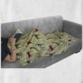 thumbnail image 6 of Deer Soft Flannel Fleece Throw Blanket, Damask Pattern and Ornate Christmas Themed Animal Silhouettes, Cozy Plush for Indoor and Outdoor Use, 60" x 80", Olive Green Pale Green, by Ambesonne, 6 of 6