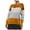 Yellow, variant on Women's Leopard Printed Striped Sweater Crewneck Knitted Long Sleeve Color Block Pullover (Red, XXL)
