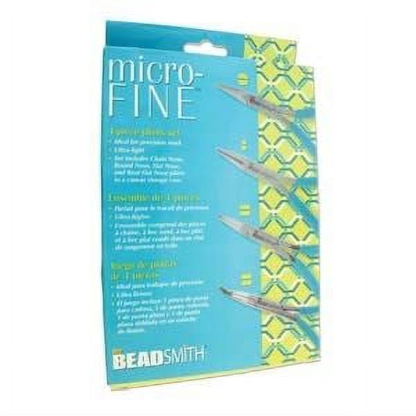 Micro-Fine 4 Piece Plier Set - Chain, Round, Flat, and Bent Nose - 5" in Length