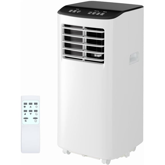 8,000 BTU Portable Air Conditioner, 3-in-1 AC Unit with Remote Control, Cool, Dehumidifier & Fan Modes for Rooms Up to 350 Sq. Ft., Sleep Mode, 24-Hour Timer, and Window Kit