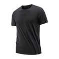 thumbnail image 1 of Men's Summer Solid Color Ice Silk Round Neck Quick Drying T-Shirt - Lightweight and Stylish, 1 of 5