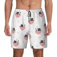 thumbnail image 2 of Picia Umbrella Cat pattern Mens Swim Trunks with Compression Liner Stretch Beach Shorts Quick Dry with Zipper Pockets No-Chafing Board Shorts-Large, 2 of 9