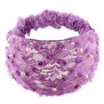 thumbnail image 2 of Diadema elástica de borde ancho con perlas moradas para mujer, sencilla, coreana, antideslizante, prensada, para cubrir el cabello, color blanco, 2 of 2