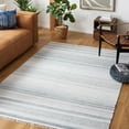 thumbnail image 2 of SAFAVIEH Kilim Mckayla Striped Polyester Area Rug, Ivory/Light Blue, 4' x 6', 2 of 8