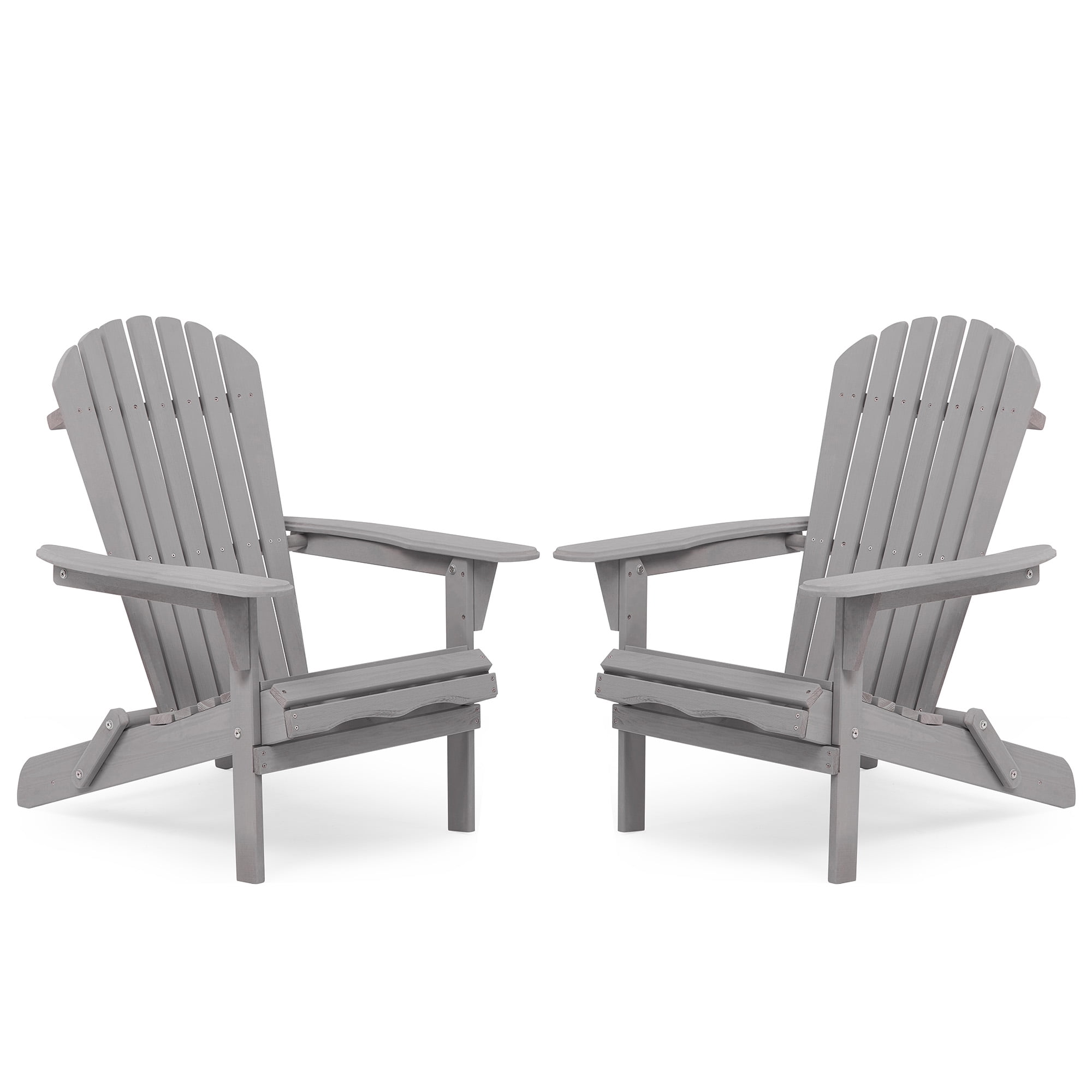 FHFO Adirondack Chairs set of 2,Patio Outdoor Chairs,Fire Pit Chairs,Plastic Resin Deck Chair Weather Resistant Lounge Chair （Gray)