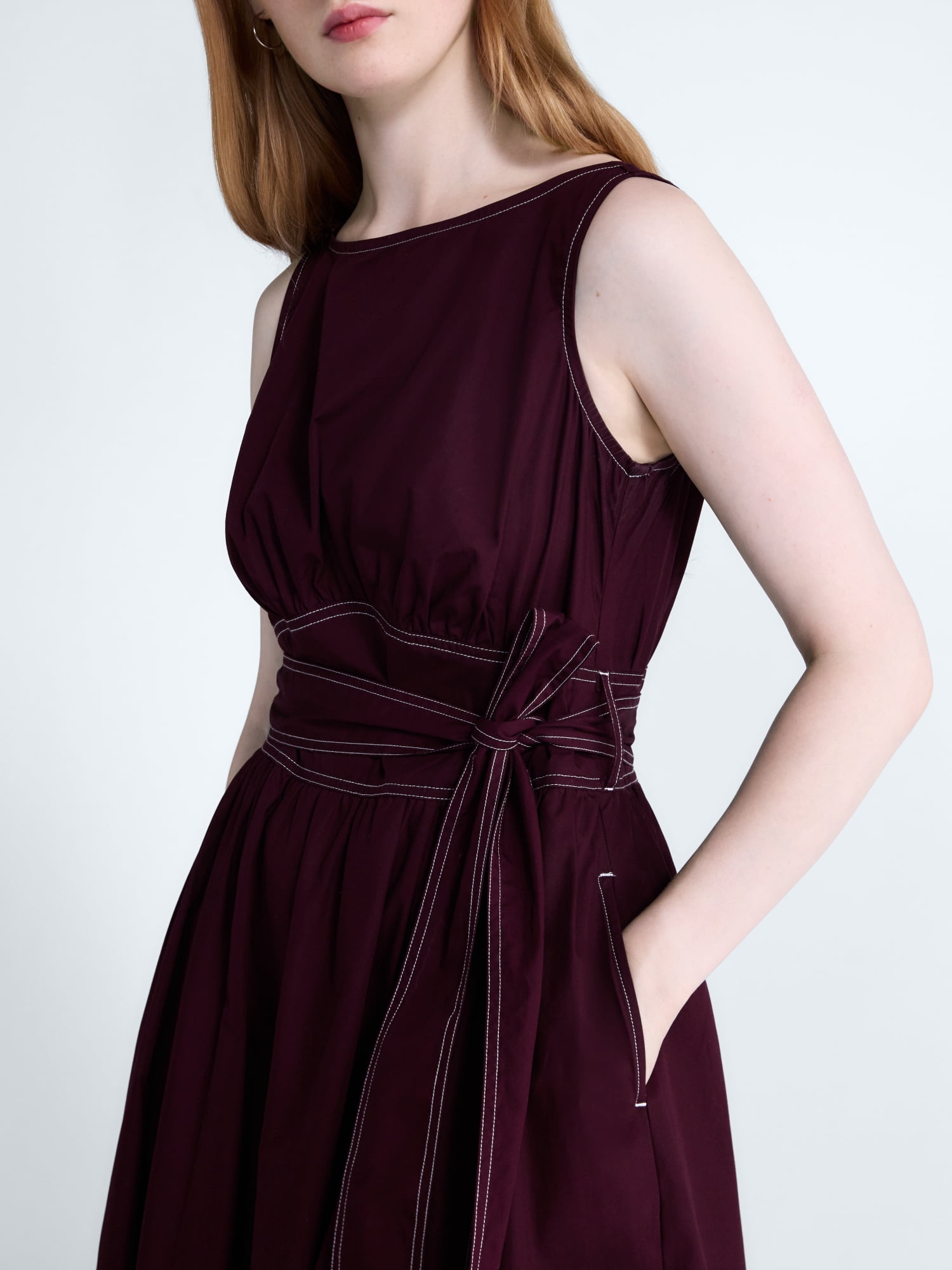 Free Assembly Women's Sleeveless Cotton Boatneck Maxi Dress, Sizes XS-XXL