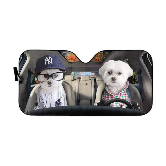 3D Terrier Dogs Windshield Sunshade For Car Interior
