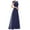 Dark Blue, variant on EGNMCR Wedding Guest Dresses for Women Autumn Lace Patchwork Crew Neck Short Sleeve Formal Cocktail Dress Corset Bodycon Ruched Trendy Prom Party Casual Maxi Dresses