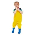 thumbnail image 1 of Summer Baby Girls Rompers Water Proof Solid Color Hunt Fishing Waders Suspenders Jumpsuits With Boots Yellow Infant To Big Kid 4-5T, 1 of 7