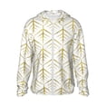 thumbnail image 1 of Balery White And Gold Geometry Sudadera ligera de manga larga con capucha y protección solar UPF 50+ para hombre y mujer, ideal para pesca y running-XX-Large, 1 of 6