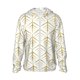 thumbnail image 1 of Balery White And Gold Geometry Sudadera ligera de manga larga con capucha y protección solar UPF 50+ para hombre y mujer, ideal para pesca y running-XX-Large, 1 of 6