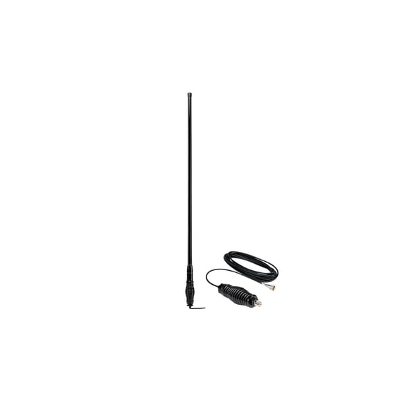 Midland: MXAT04VP-6.6dB Heavy-Duty Bullbar Antenna with Spring Base Micromobile - 47.5” Tall Long Range GMSR Communication, Black (Bundle)