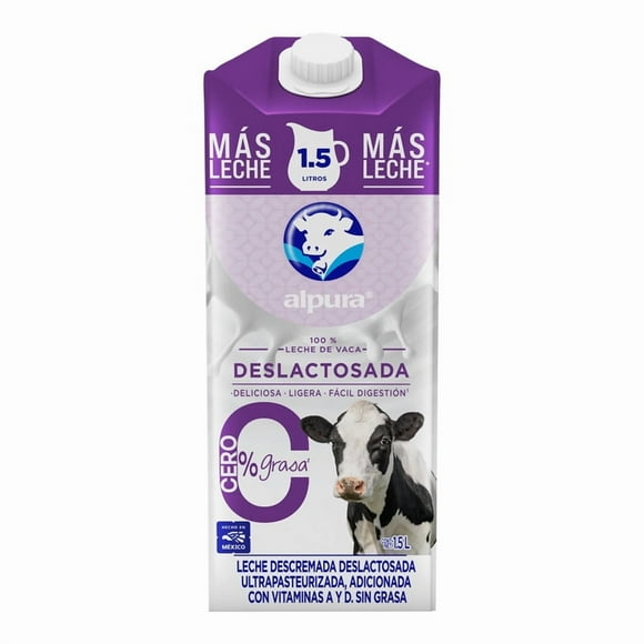 Leche Alpura Deslactosada 0% grasa 1.5 L