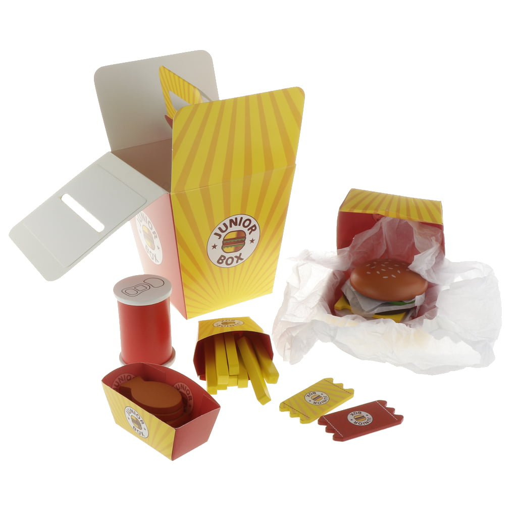 8x Plastic Children Kids Hamburger Chips Cola Food Pretend Role Play Set Toy RS 