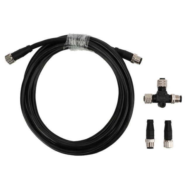 Kit de terminación de conector en T para cable de bajada de red troncal, rosca M12 de 5 pines, IP67, resistente al agua, para redes NMEA 2000